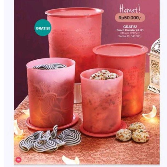 peach canister set tupperware