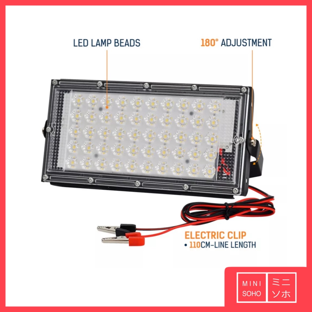 Lampu Sorot LED DC 12V 50W Watt Volt Floodlight Tembak Outdoor Spotlight SNI