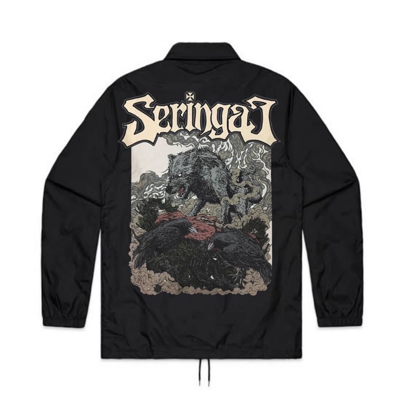 JAKET COACH BAND SERINGAI - LONE WOLF | WINDBREAKER COACH JAKET BAND SERINGAI LONE WOLF PARASUT HITA