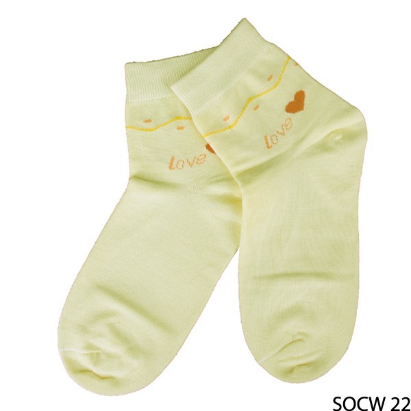 Kaos Kaki Cantik Perempuan Katun Kuning – SOCW 22