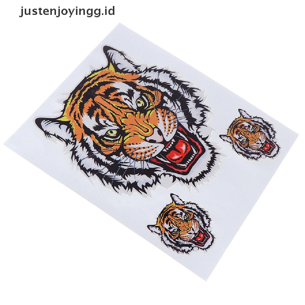 / / Justenjoyingg.id / 1 Lembar Stiker Vinyl Motif Tiga Kepala Harimau Untuk Dekorasi Mobil / Motor