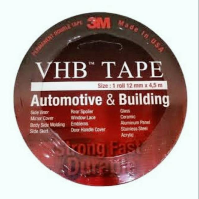 

Double Tape 3M VHB 12mm x 4.5m merah original