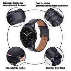 Leather Strap 20mm dan 22mm Samsung Watch Active Moto360 Amazfit LG Ticwatch