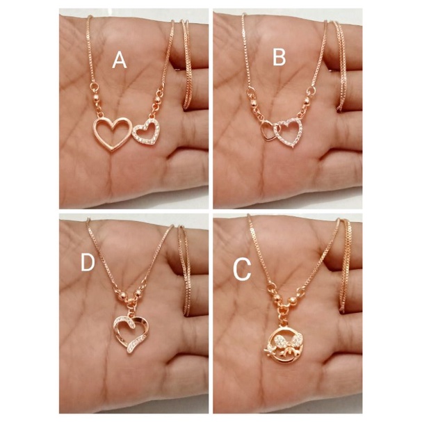 Namk469. Kalung xuping wanita lapis emas dgn mata zircon ukuran 45 cm koye