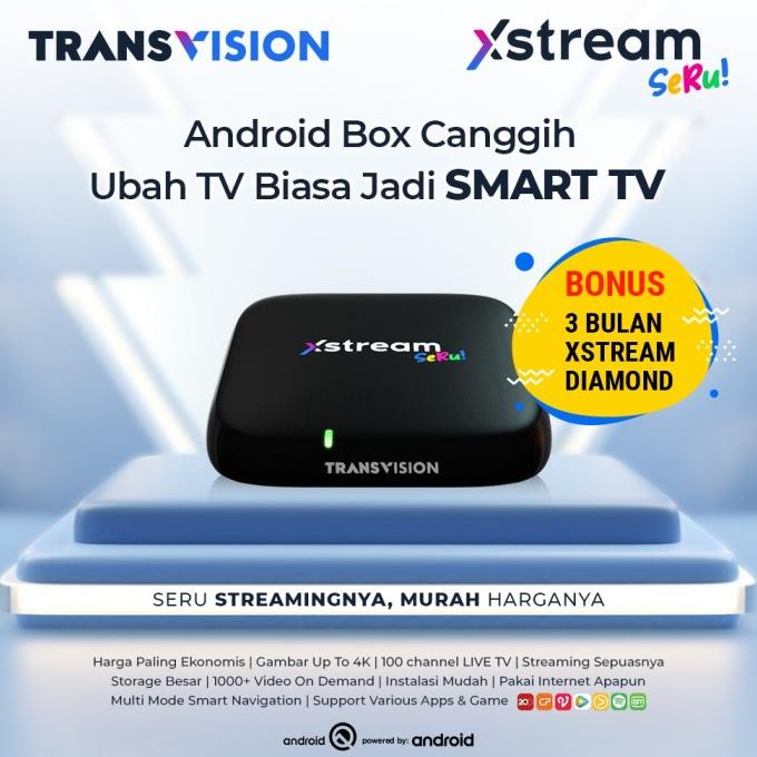 TRANSVISION XSTREAM SERU TV Box Android V.10 + FREE BONUS SPECIAL