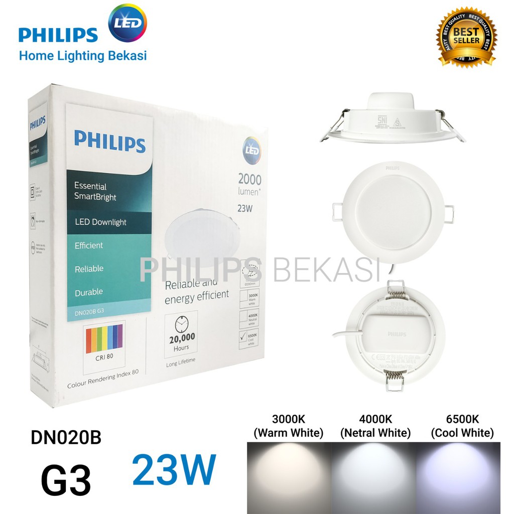 Philips Lampu Downlight 23 Watt LED G3 DN020B 8 inch