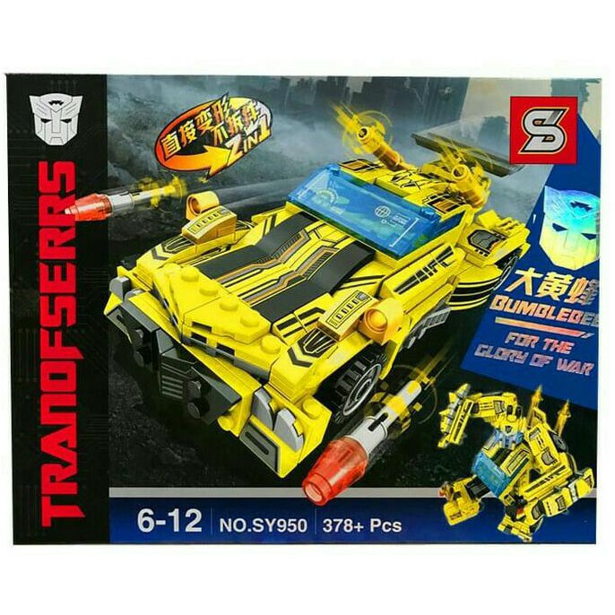 MAINAN LEGO TRANSFORMER BUMBLEBEE 2 IN 1 SY950 MOBIL ROBOT TRANSFORMER