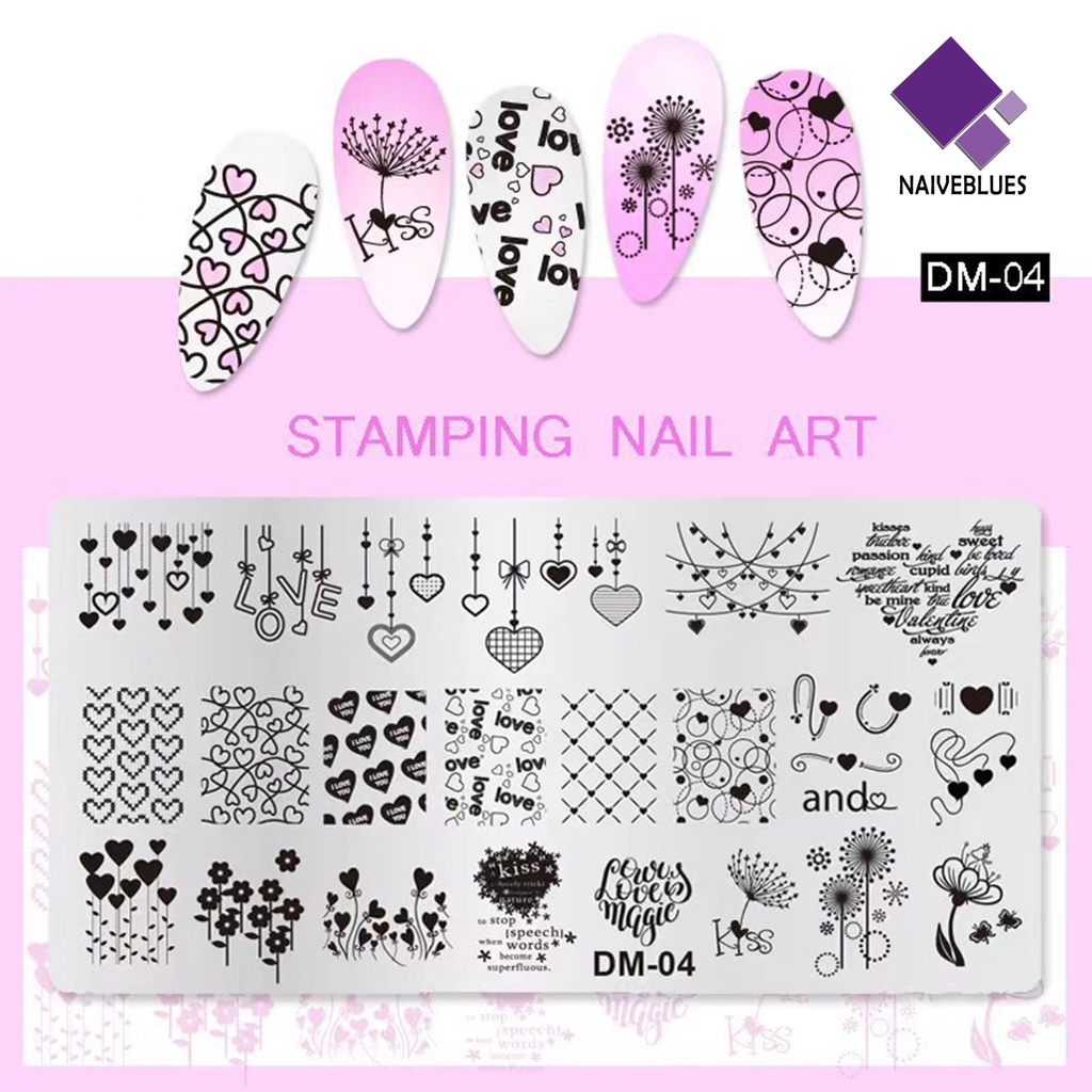 Naiveblue &gt; Cetakan Kuku DIY Bahan Stainless Steel Untuk Nail Art