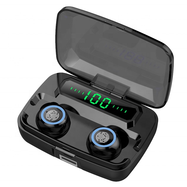 Headset Bluetooth 5.0 2000mAh TWS Sport Earphone True Wireless Bluetooth 5.0 2000mAh LED Dock