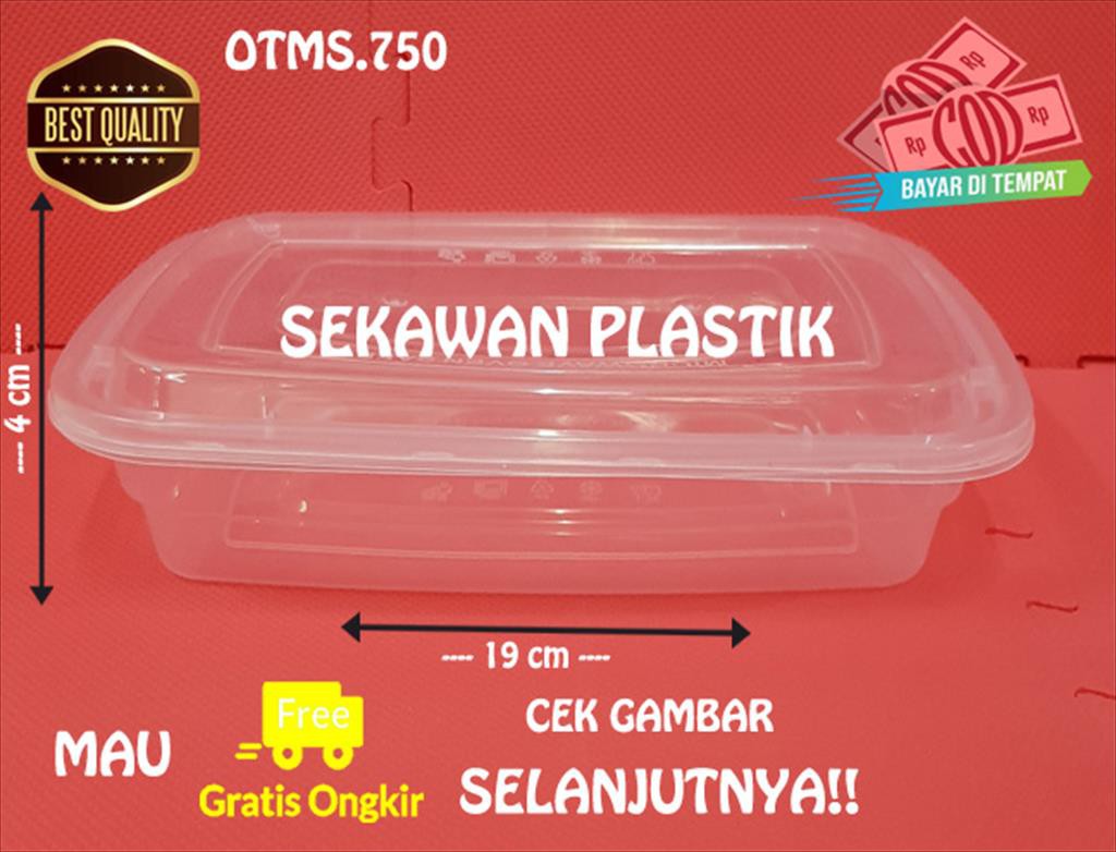 Thinwall 750ML/ Kotak Makan Plastik/Food Container OTMS750