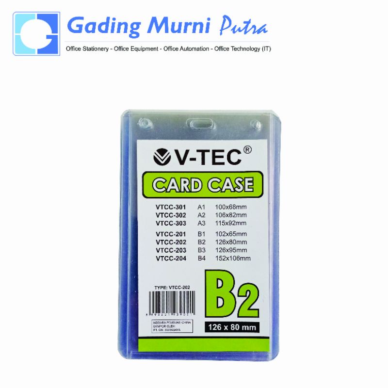 

Tempat Id Card Case B2 / Plastik Kartu Nama / Name Tag / Plastik ID Card V-Tec VTCC-202 B2 | 1PAK=20 pcs