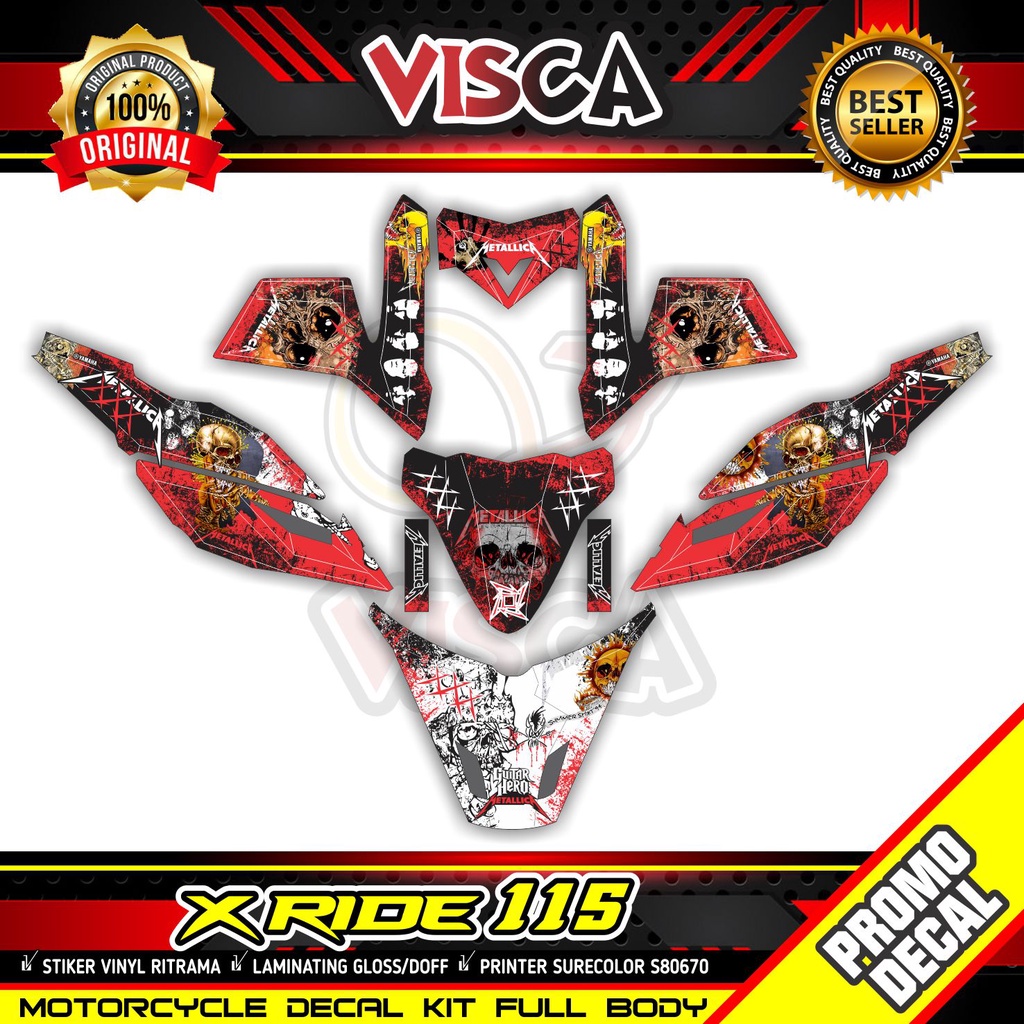 Decal Xride 115 Full Body Stiker Xride 115 Dekal Xride 115 Metal Mulitia