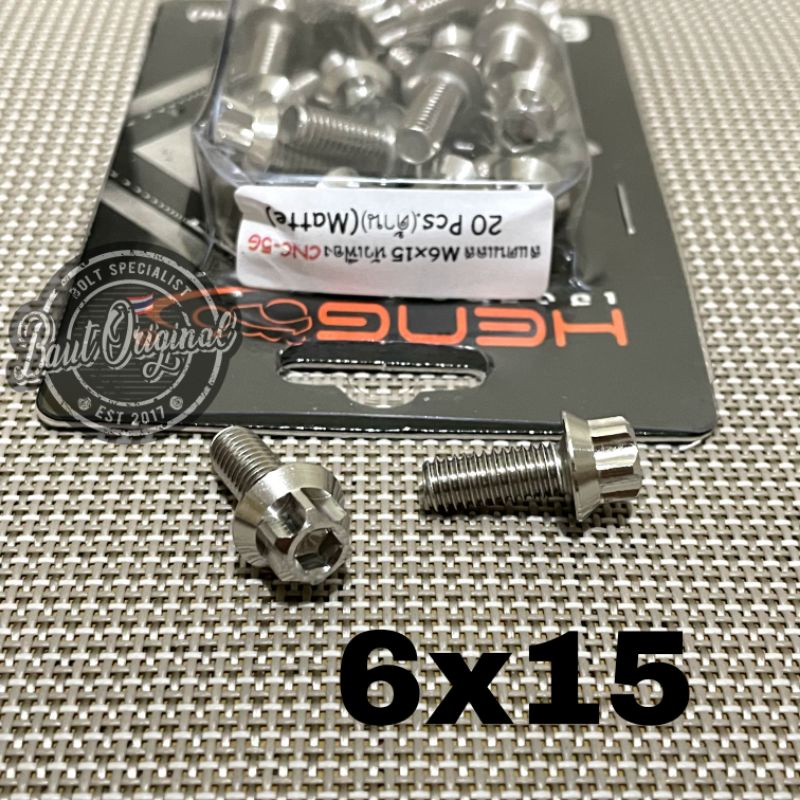 baut probolt 6x15 drat 10 panjang 1.5 cm new model CNC 5G gear 2 kunci original heng