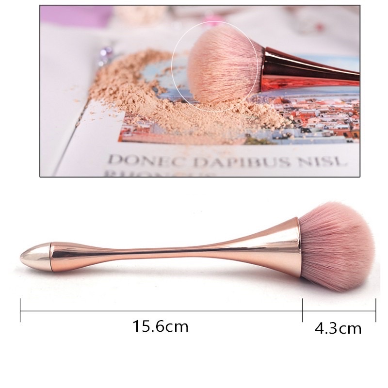 Brush kuas Lembut Warna Rose Gold untuk Blush On / Bedak Tabur dengan Kotak