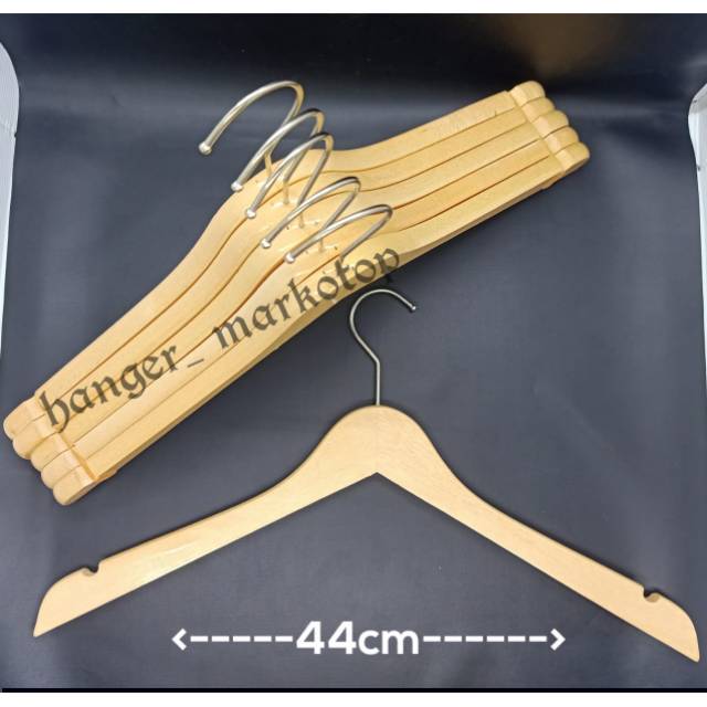 Hanger kayu (Wood) warna natural (1 Lusin) / Gantungan baju