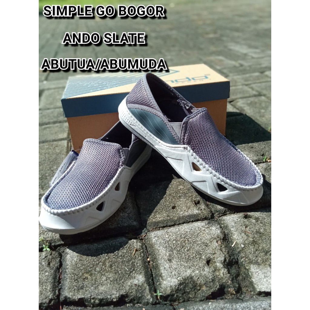 Sepatu pria slip-on ando slate ori size 39-43