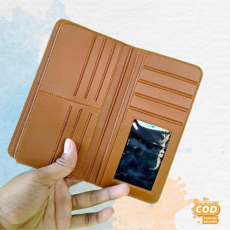 Dompet Lipat Pria Panjang Semi Kulit Termurah Bisa Costum Nama