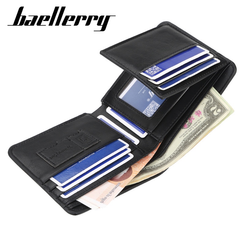 ORIGINAL BAELLERRY DOMPET UANG 3 LIPAT TEBAL KULIT SINTETIS D1308