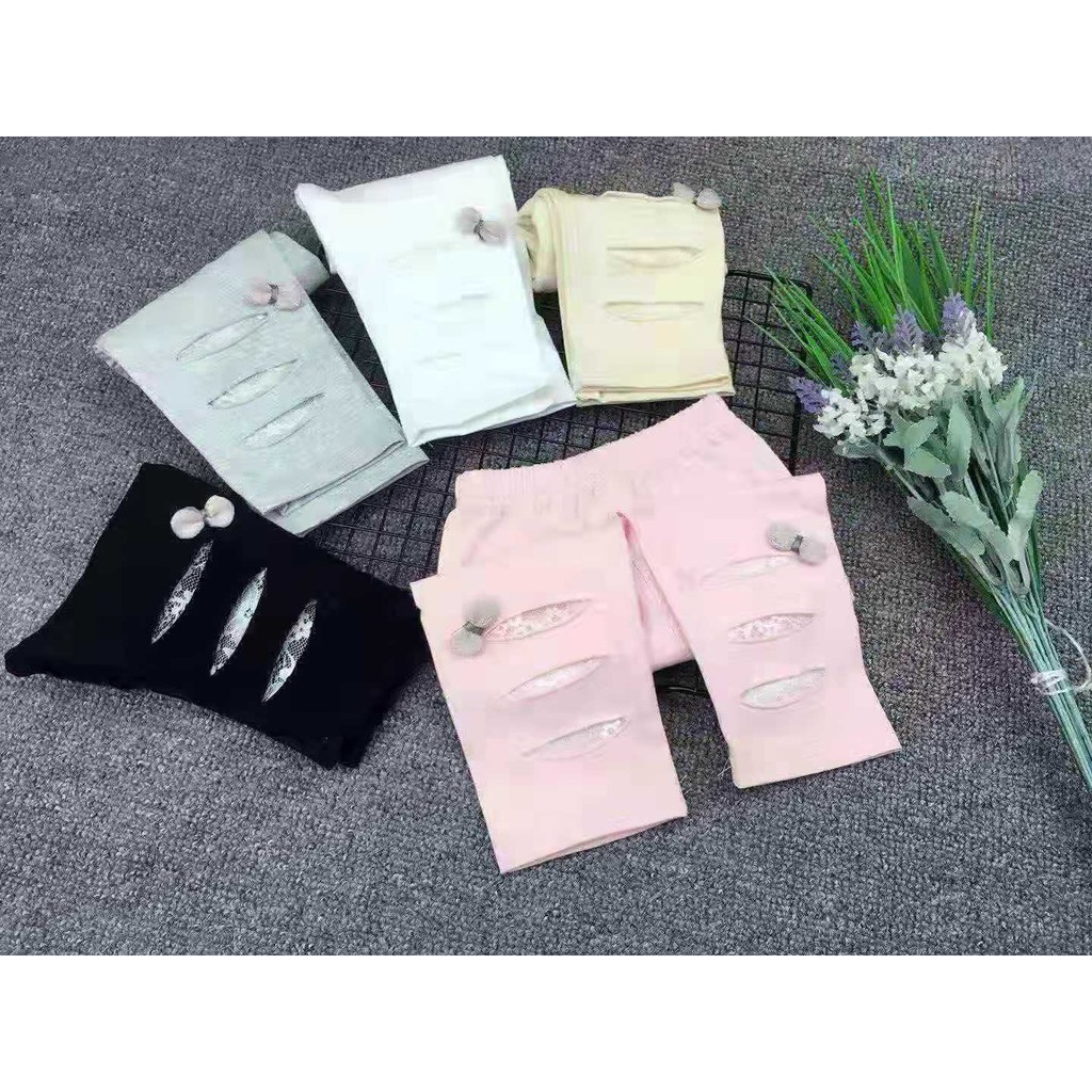 Celana Legging Anak Perempuan Lucu 3bulan - 2Tahun-Pita robek