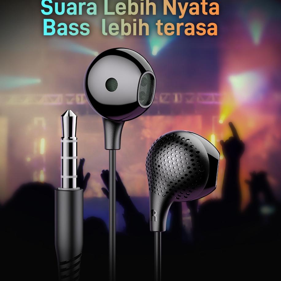 ♥ VEGER V203R Wired Earphone 3.5mm With Microphone Clear Sound Infinite Bass Handsfree terbaik