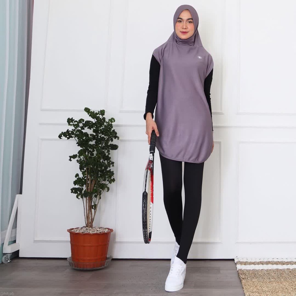 Dryfit Hijab rompi Sport Jilbab Kerudung Olahraga Joging Senam Bersepedah. Hijab Instan.