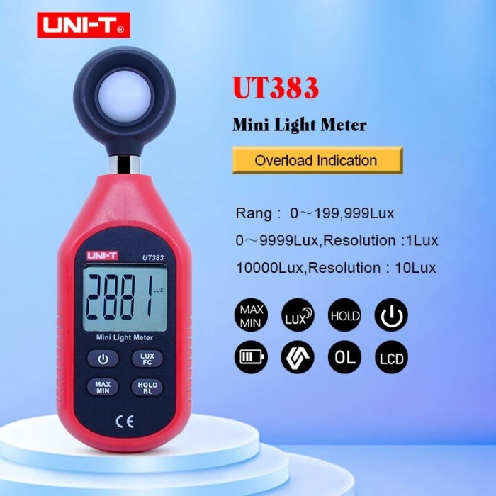 UNI-T UT383 - Luminometer Lux Meter Light Meter - Pengukur Intensitas Cahaya