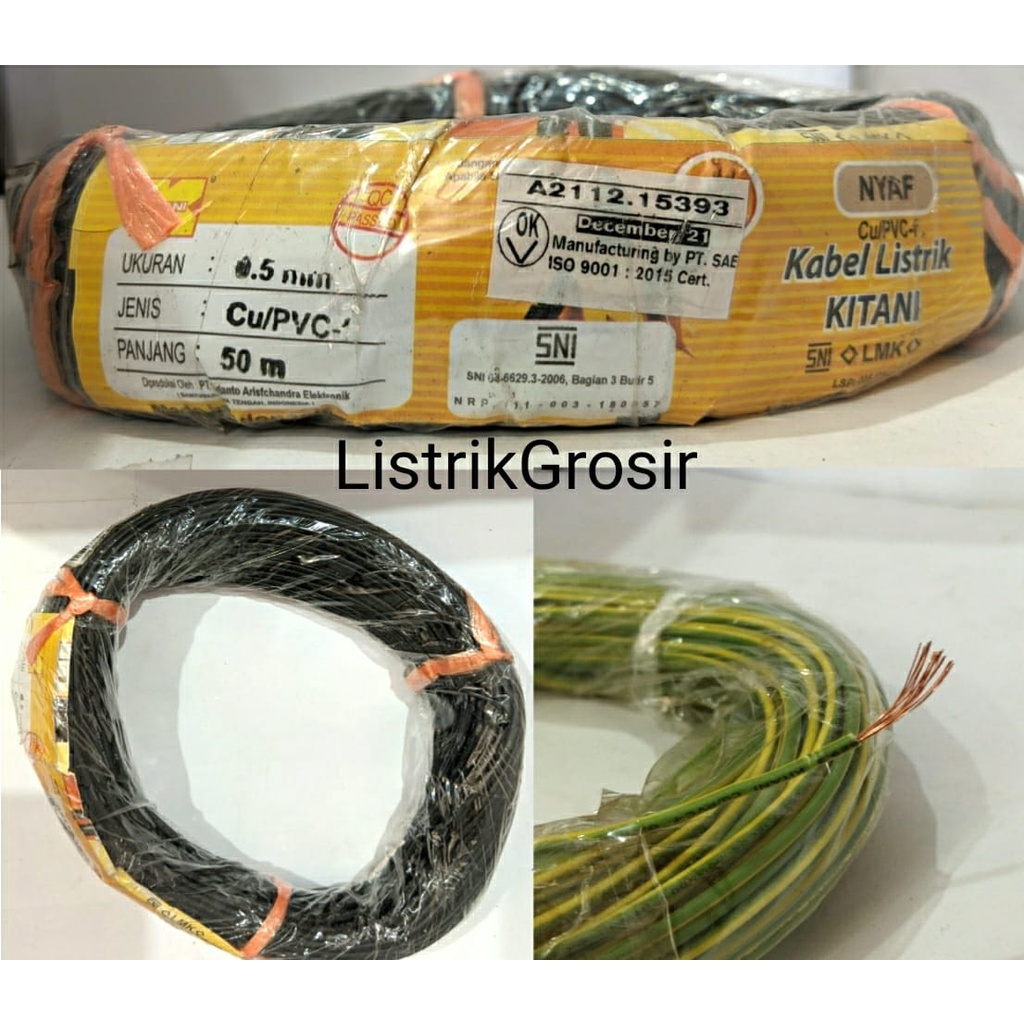 Kabel NYAF 1 X 0.5mm KITANI Kabel Serabut Tembaga 1X0,5mm Kabel Body