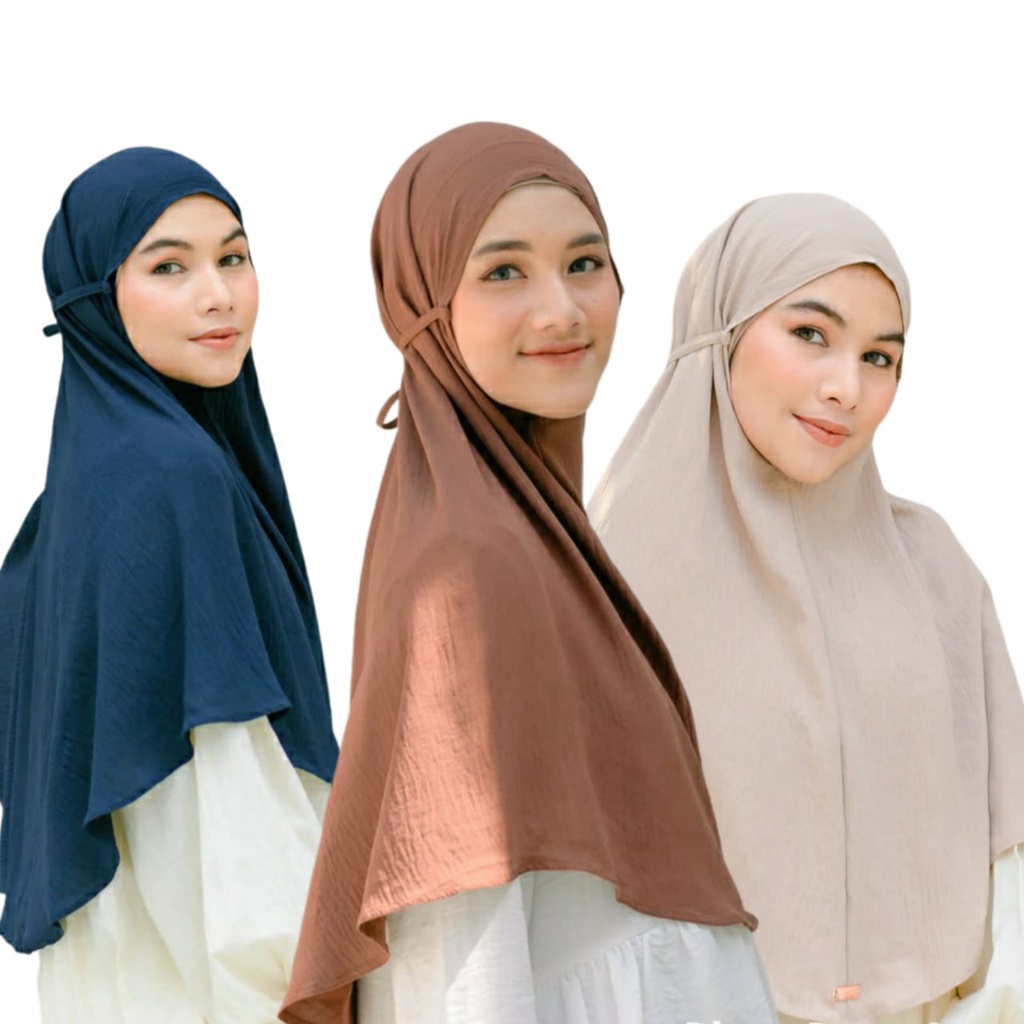 Daily hijab - Bergo Rayon Crinkle by Devisascarf - Khimar Instan Jilbab Maryam Bergo Crinkle - warna