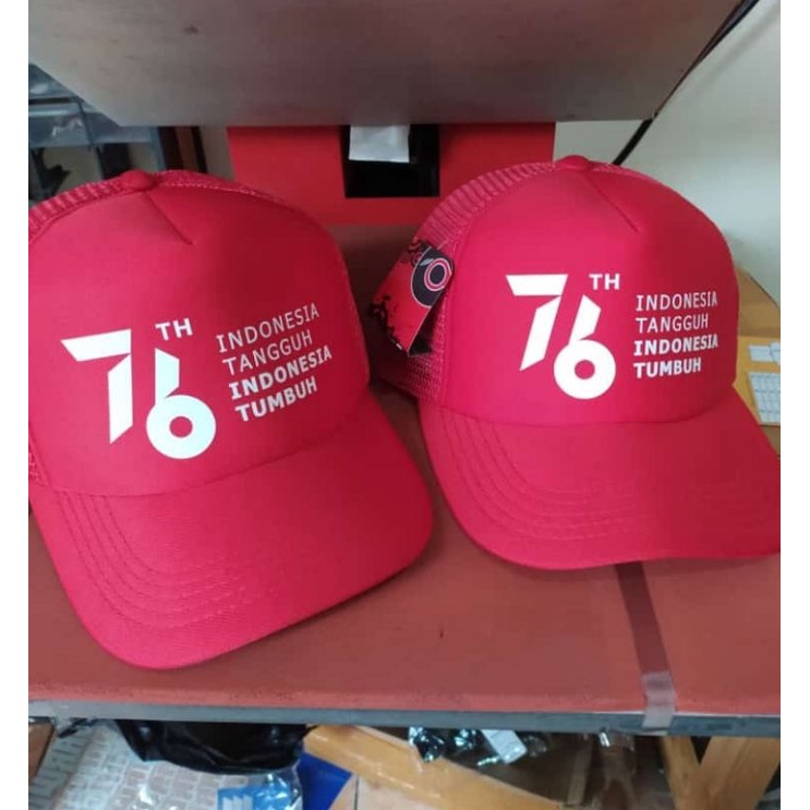Topi trucker jaring 76 tahun kemerdekaan Republik Indonesia