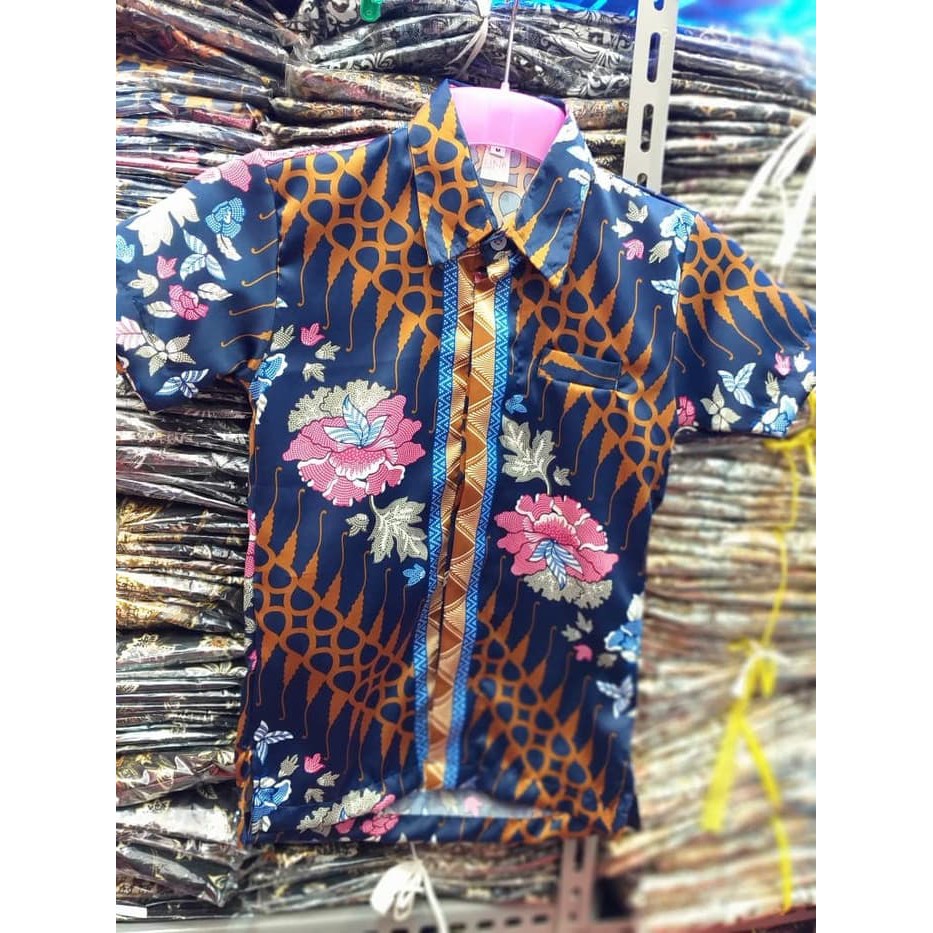 kemeja anak batik lengan pendek new