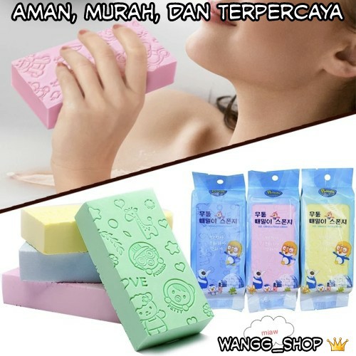 SPONS ANTI DAKI / SPON MANDI UNTUK BAYI DAN DEWASA MENGANGKAT DAKI DAN KOTORAN