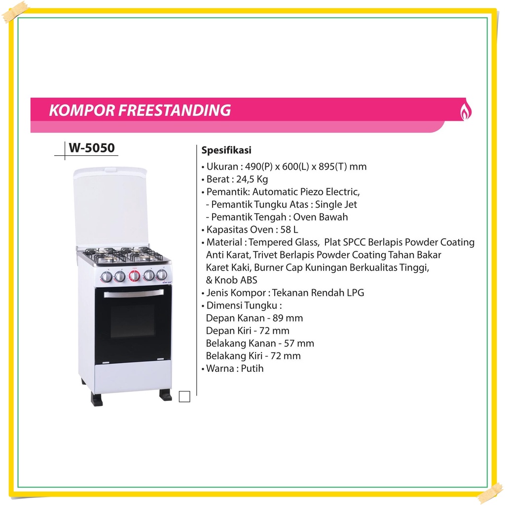 WINN GAS KOMPOR FREESTANDING WG W5050