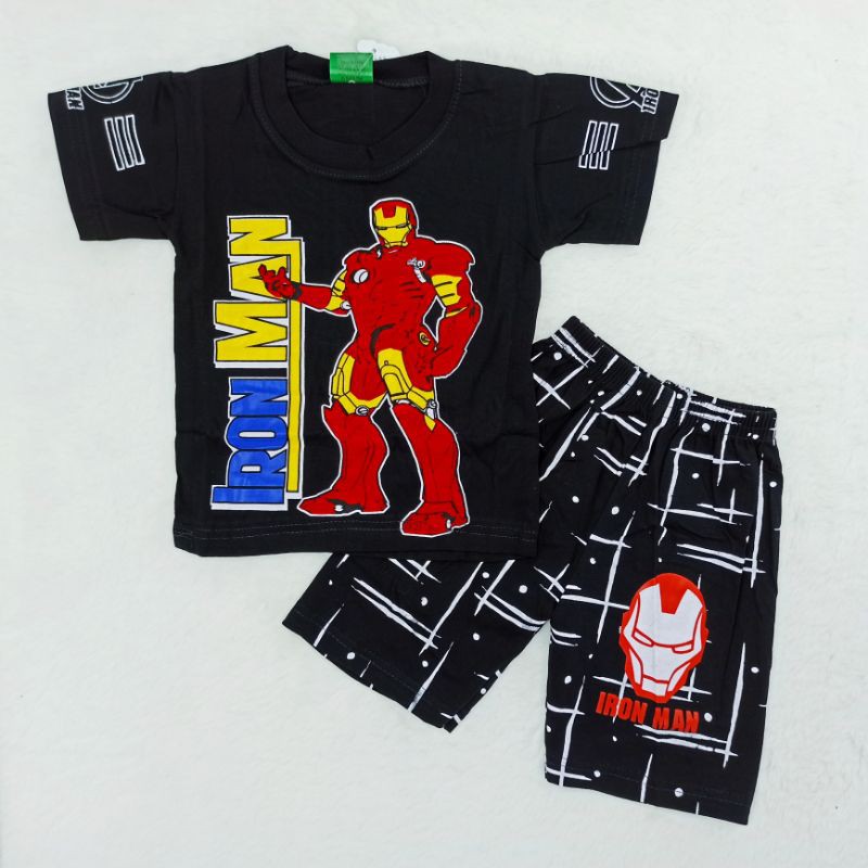 Ss#172 Setelan Anak Size 2-4th bahan Kaus motif Superhero / Baju Set Anak Cowok / Pakaian Anak Cowok