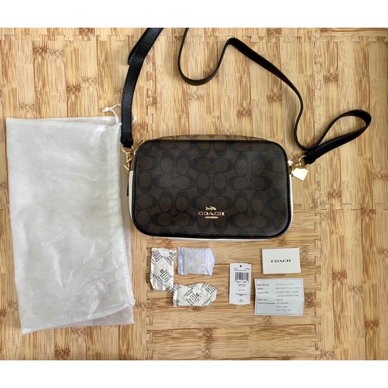 Preloved Tas Coach Original - Jess Camera Bag Brown Khaki - coach second