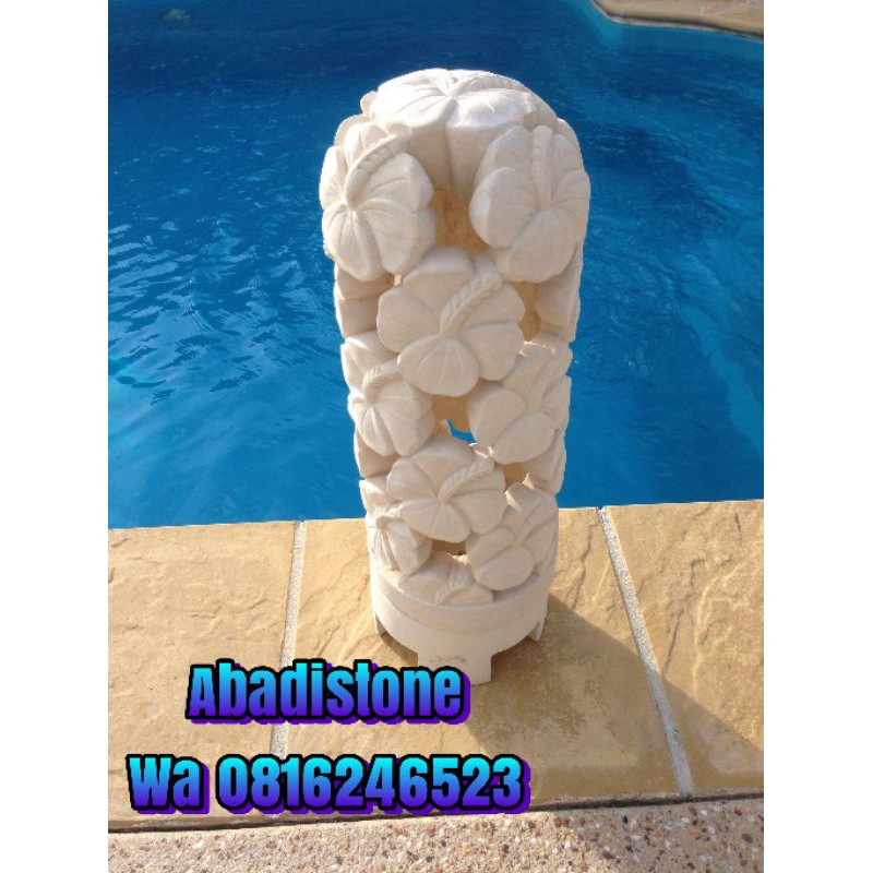 lampion batu alam ukir paras Jogja batu putih