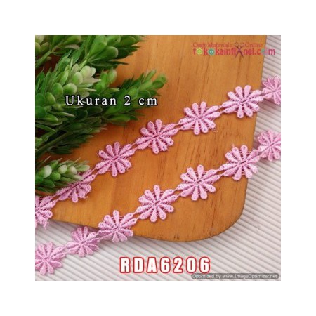 Rda6206 Renda Melati Diameter 2cm Pink Sedang Per Meter
