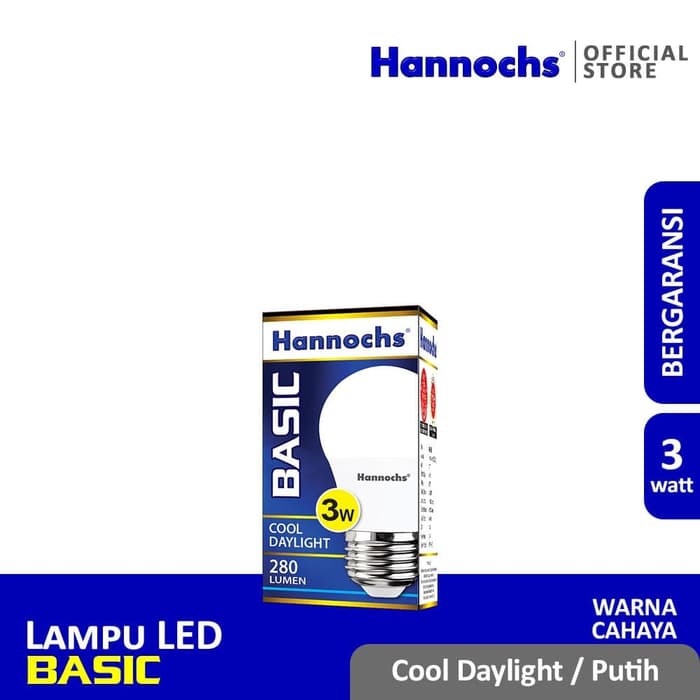 HANNOCHS Lampu Led Basic 3 Watt - Garansi 1 Tahun