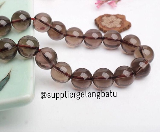 Smoky quartz batu bahan gelang natural healing kesehatan kalung renceng grosir natural termurah