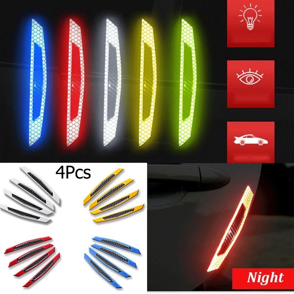 Populer 4Pcs Strip Reflektif Mobil Tanda Alarm Pelindung Peringatan Keselamatan