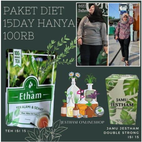HEMATTT  Paket Diet 15 HARI ( JAMU JESTHAM DS ISI 15 & TEH DIET ETHAM 15DAYS )