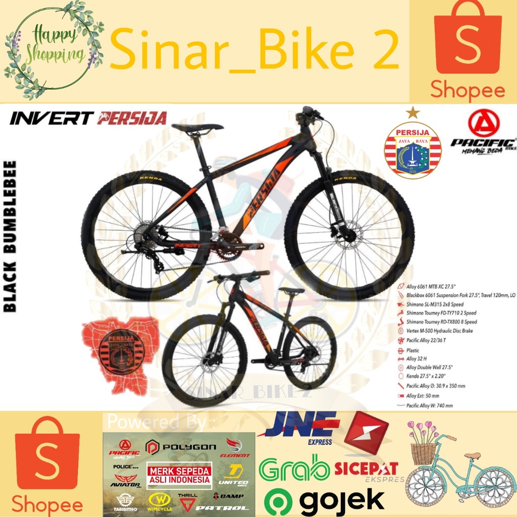 Sepeda Gunung Mtb 27,5Inch Pacific Invert X Persija Alloy (Ekspedisi)