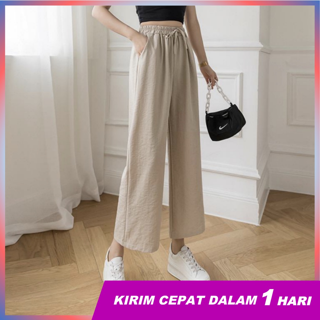 Super66 Celana Kulot Wanita Tali Serut/ Celana Kulot Highwaist/ Celana Kulot Ala Korean