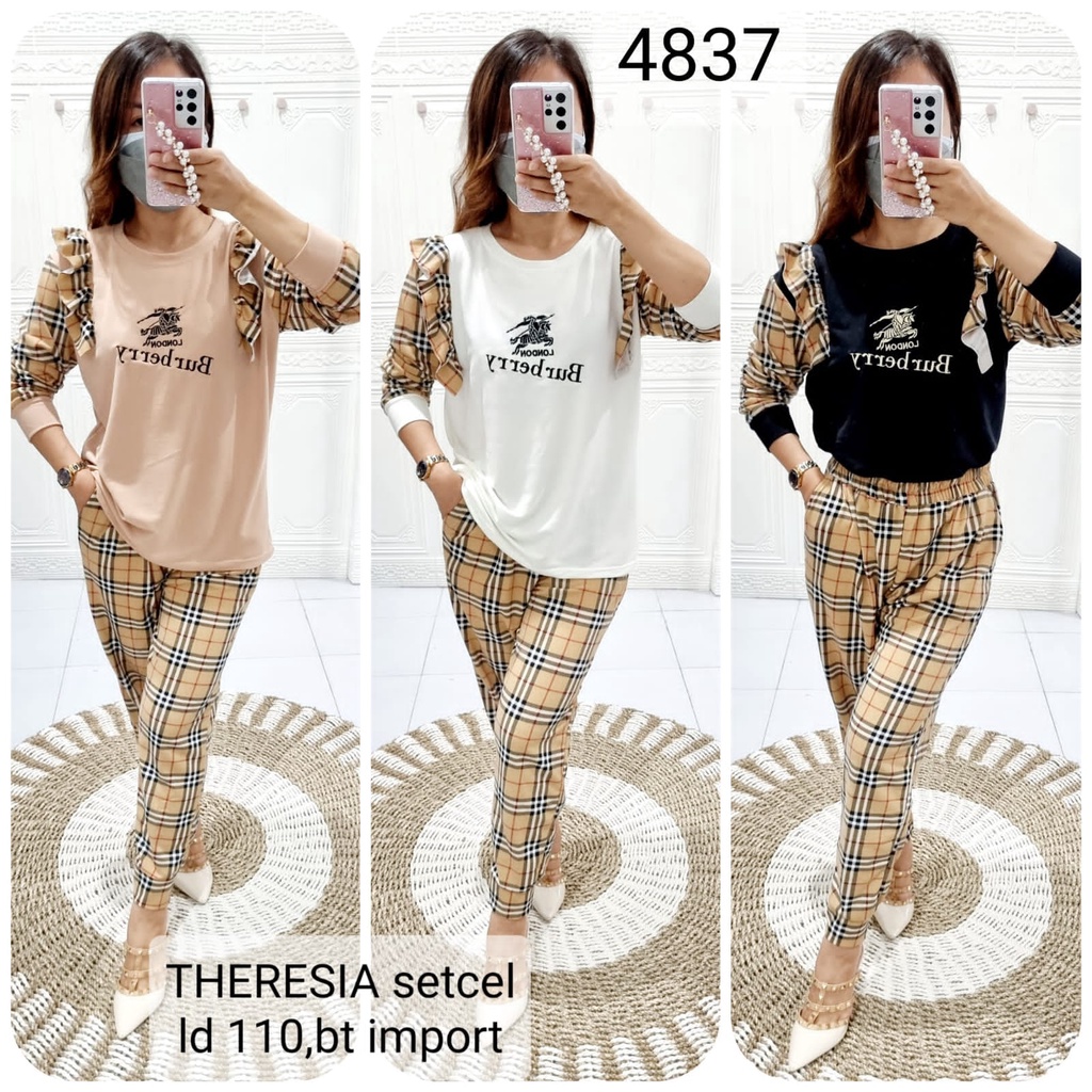 Setcel PP Theresia Jumbo LD 110 Motif Bur*berry Rumbai 4837