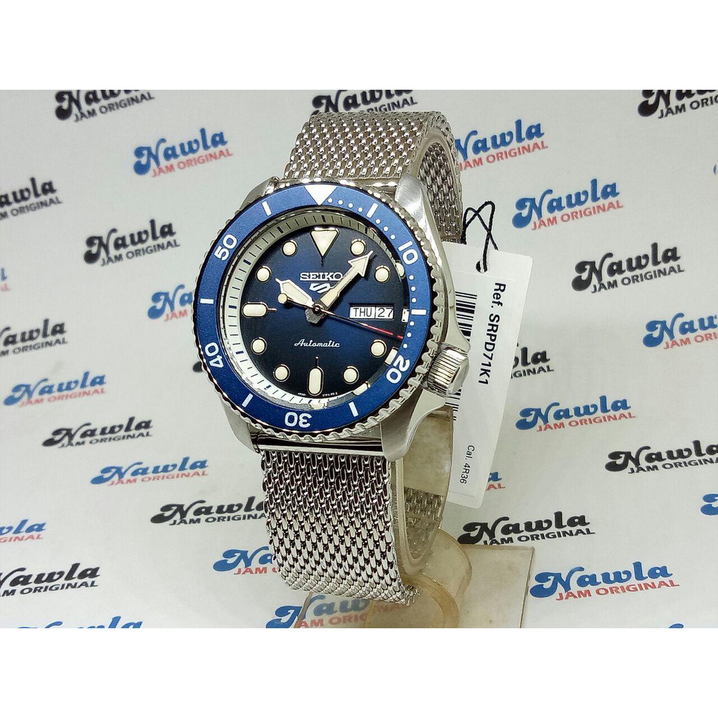 Seiko 5 Sports SRPD71K1 Automatic Mesh Strap - Jam Tangan Pria SRPD71