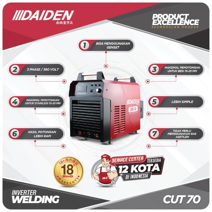 Mesin Welding Cut DAIDEN CUT 70 3Phase / Inverter Las Potong Cutting Plasma CUT-70 / Cutter Trafo Travo Las CUT70 DAIDEN