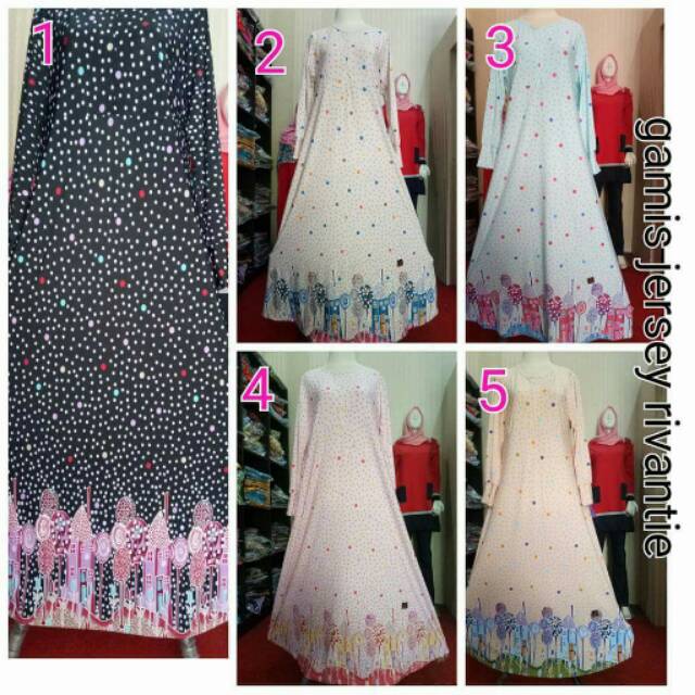 Gamis Jersey Rivantie (Tanpa Jilbab)