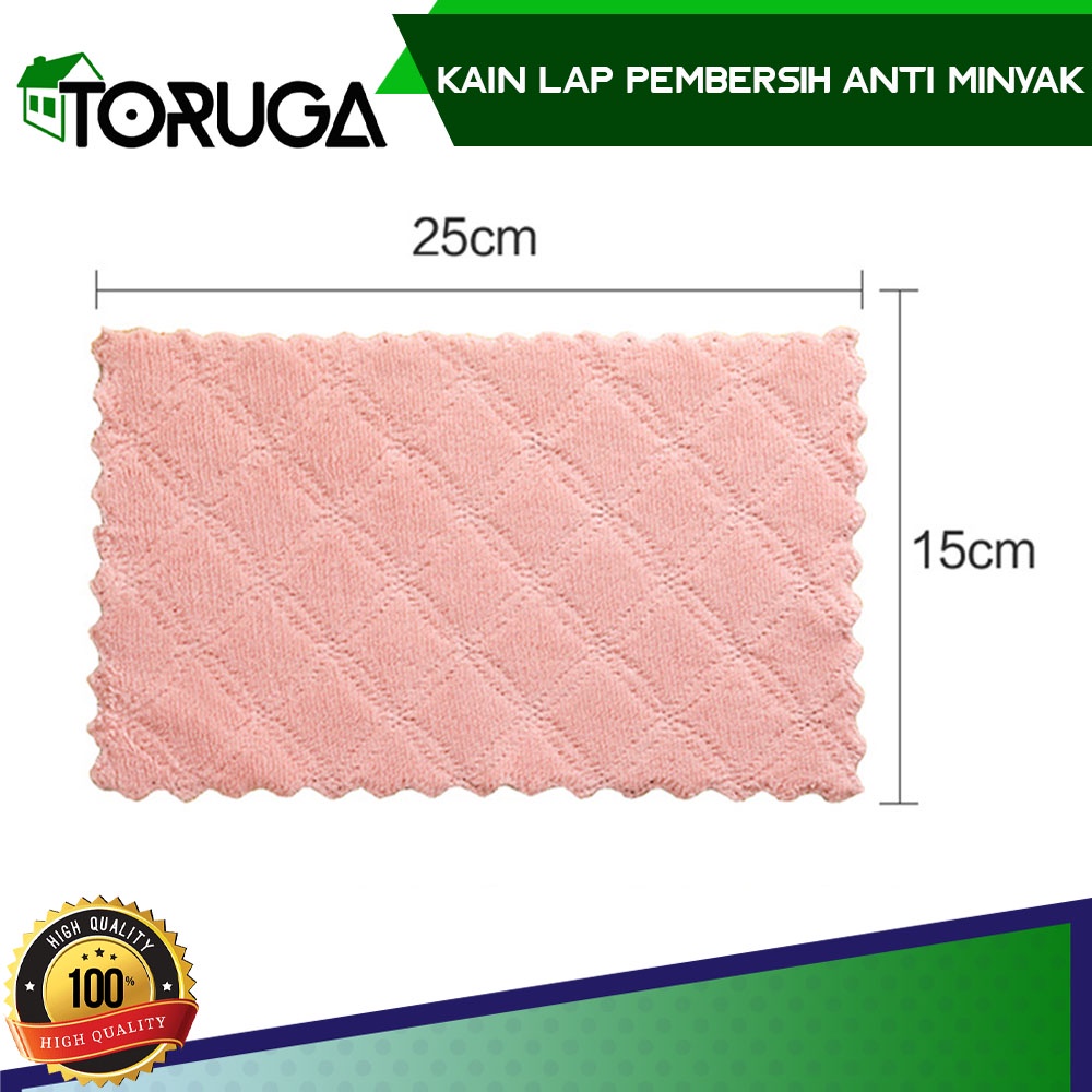 Handuk Lap Pengering Piring Anti Minyak Coral Fleece Dish Towel Kain Bersih Efektif Tanpa Noda