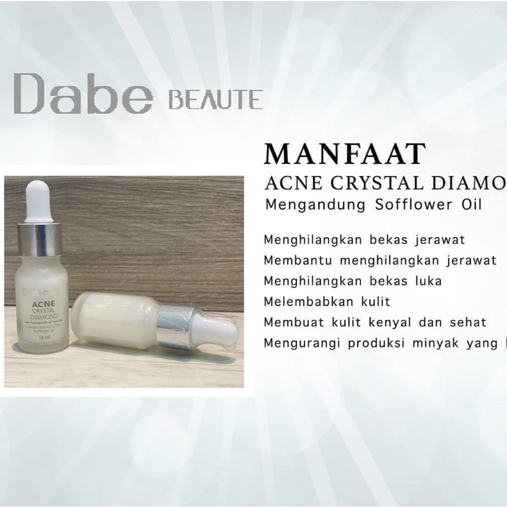 DABE BEAUTE by Bella Shofie | Paket Skincare | Crystal Diamond Serum | Acne Crystal Diamond Serum | Salmon DNA Jell | Glowing Shower | Brightening Lotion