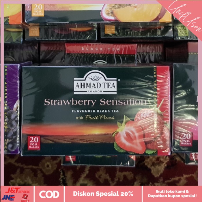 

⭐COD⭐ ahmad tea strawberry sensation. ahmad tea rasa strawberi . isi 20 pcs
