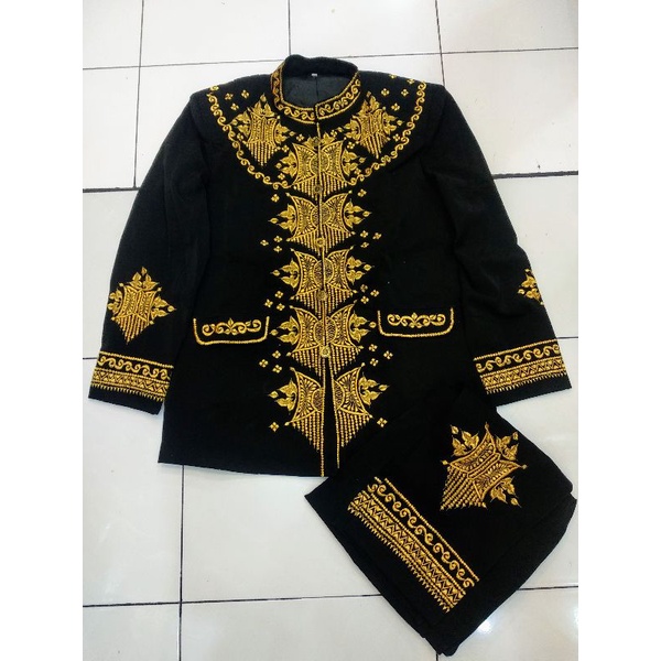 BAJU PENGANTIN ACEH PRIA BORDIR/BAJU LINTO ACEH